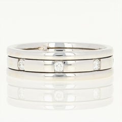 Diamond Wedding Band, 18 Karat White Gold Men's Ring Round Brilliant .44 Carat