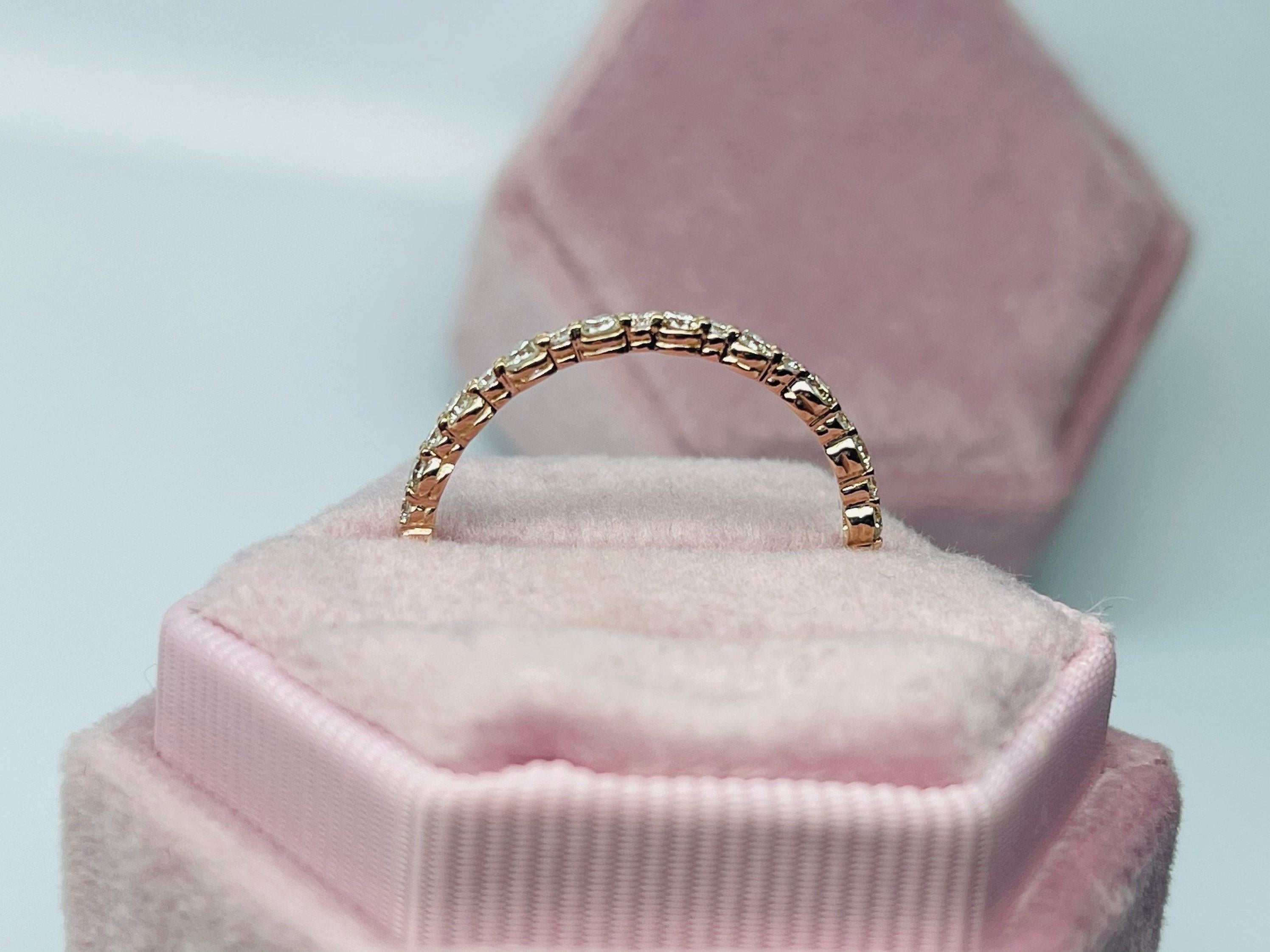 Brilliant Cut Diamond wedding band 18KT gold size 6 marriage ring stacking ring promise ring For Sale