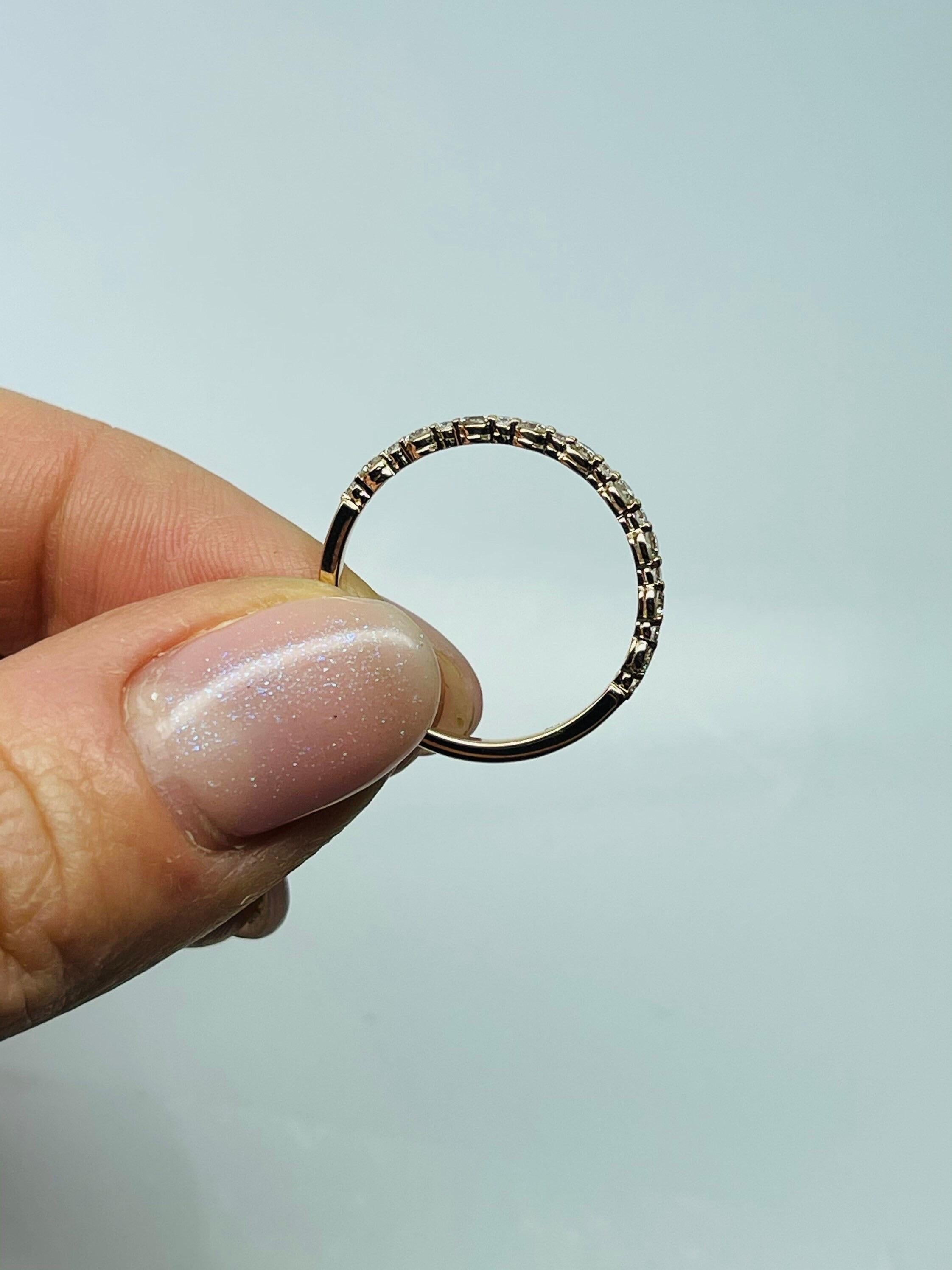 Women's or Men's Diamond wedding band 18KT gold size 6 marriage ring stacking ring promise ring For Sale