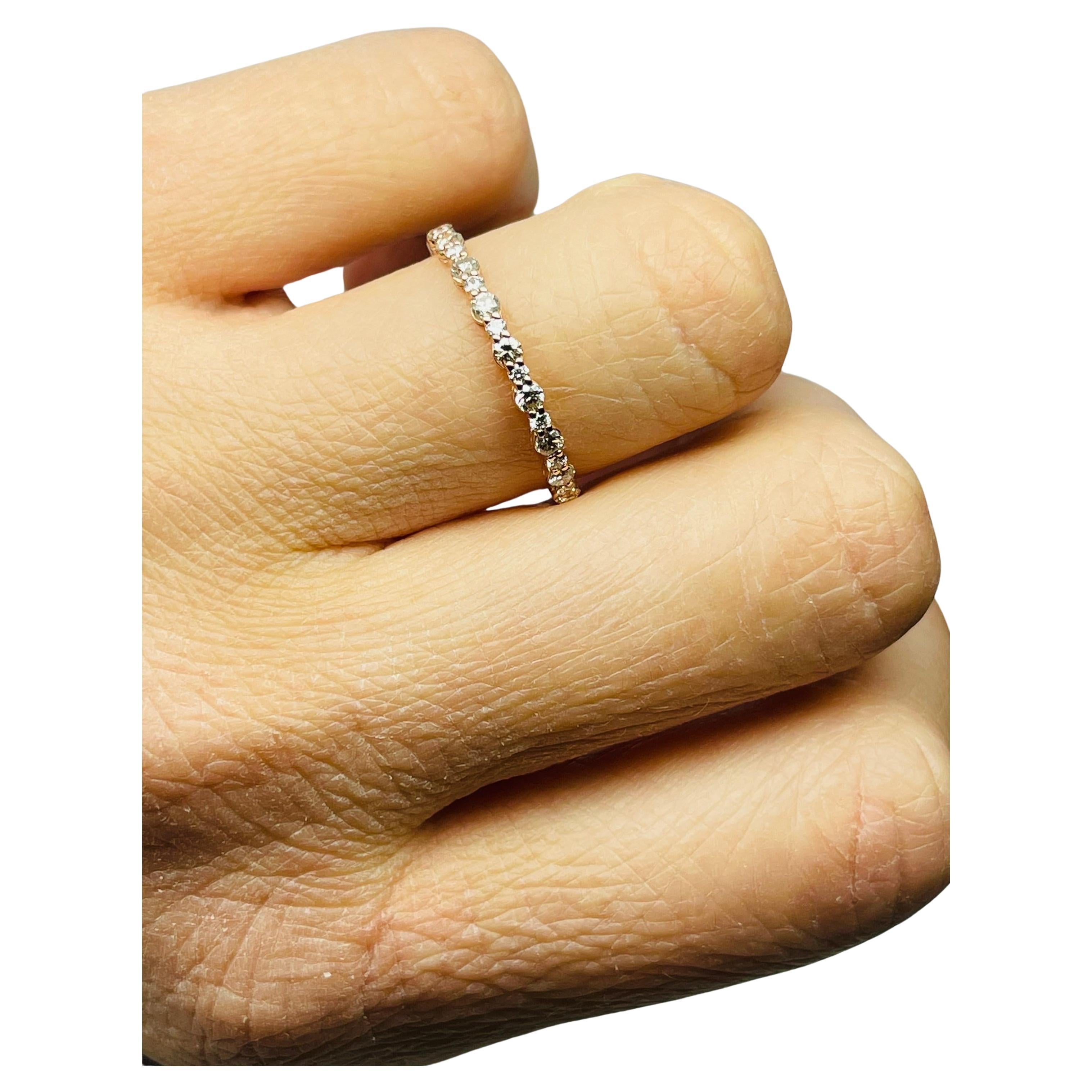 Diamond wedding band 18KT gold size 6 marriage ring stacking ring promise ring