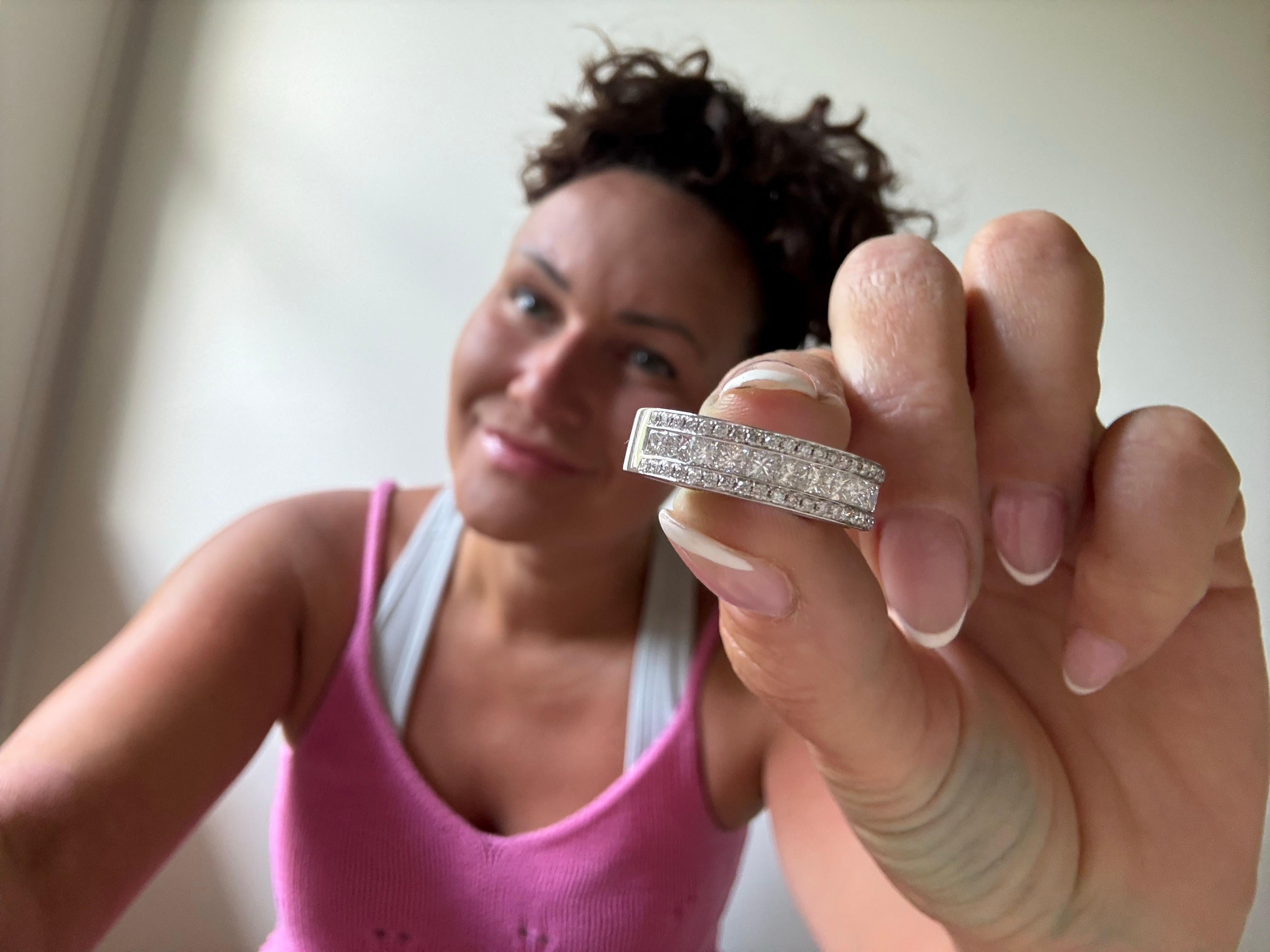 Fede nuziale con diamante in oro bianco 18KT 2,75ct in vendita 5