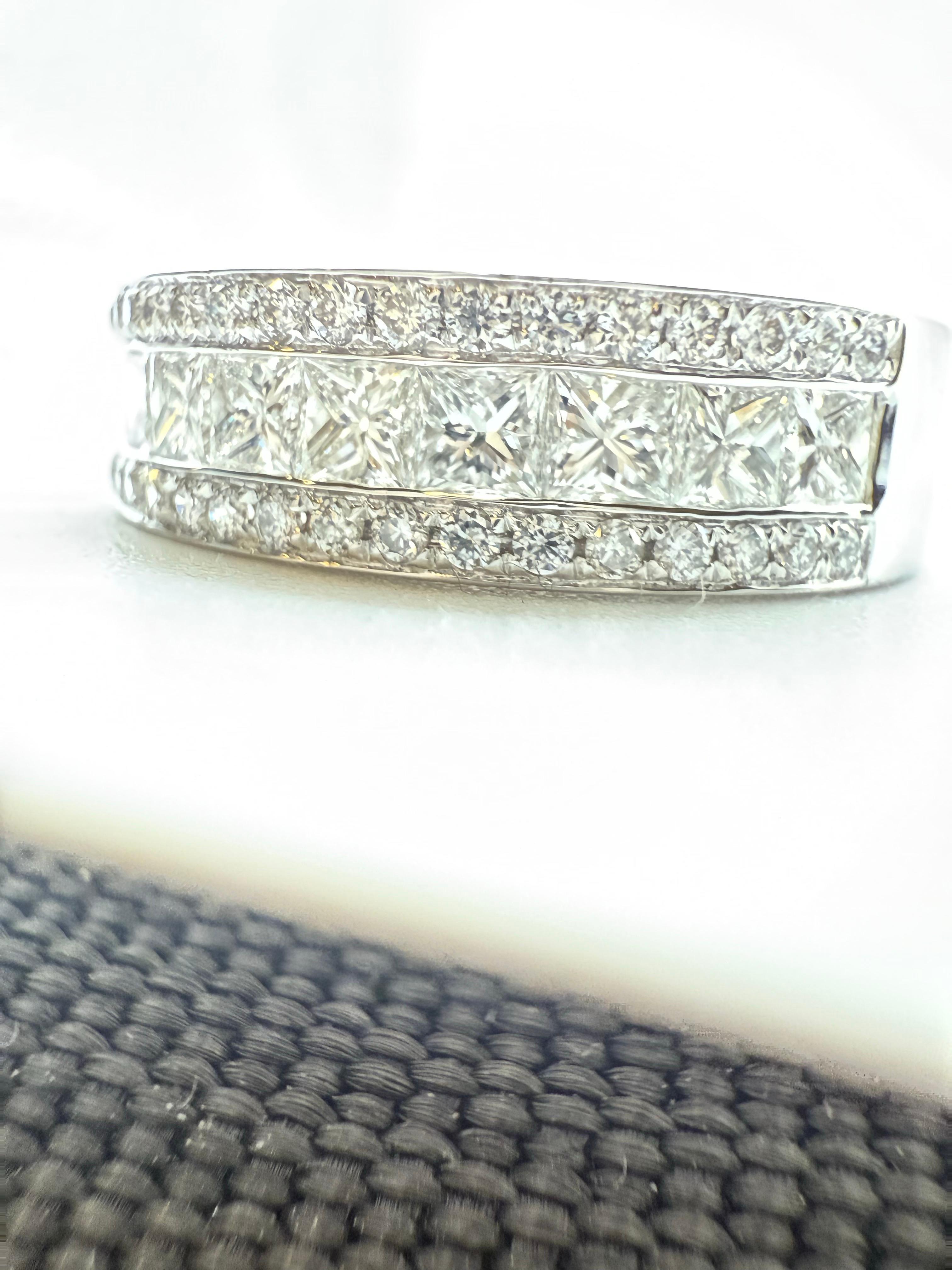 Fede nuziale con diamante in oro bianco 18KT 2,75ct In condizioni Nuovo in vendita a Boca Raton, FL