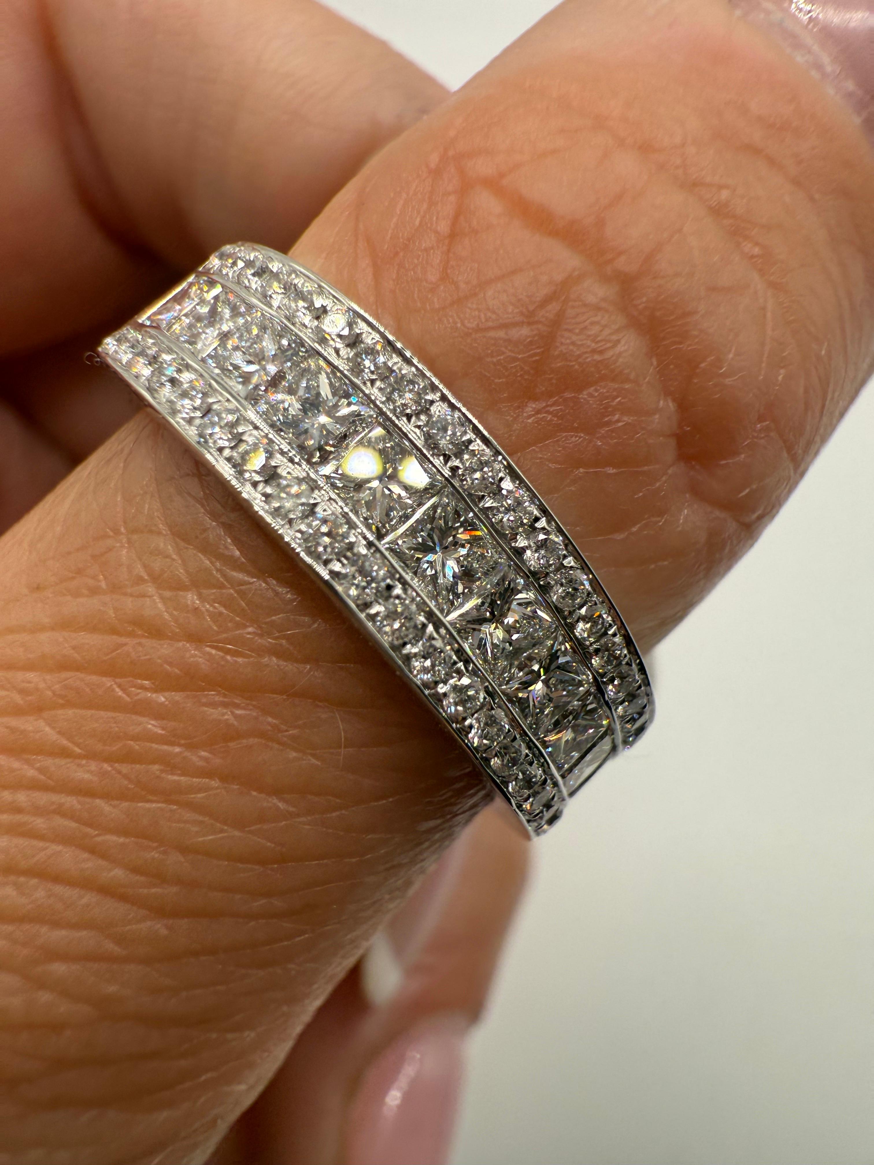 da uomo o donna Fede nuziale con diamante in oro bianco 18KT 2,75ct in vendita