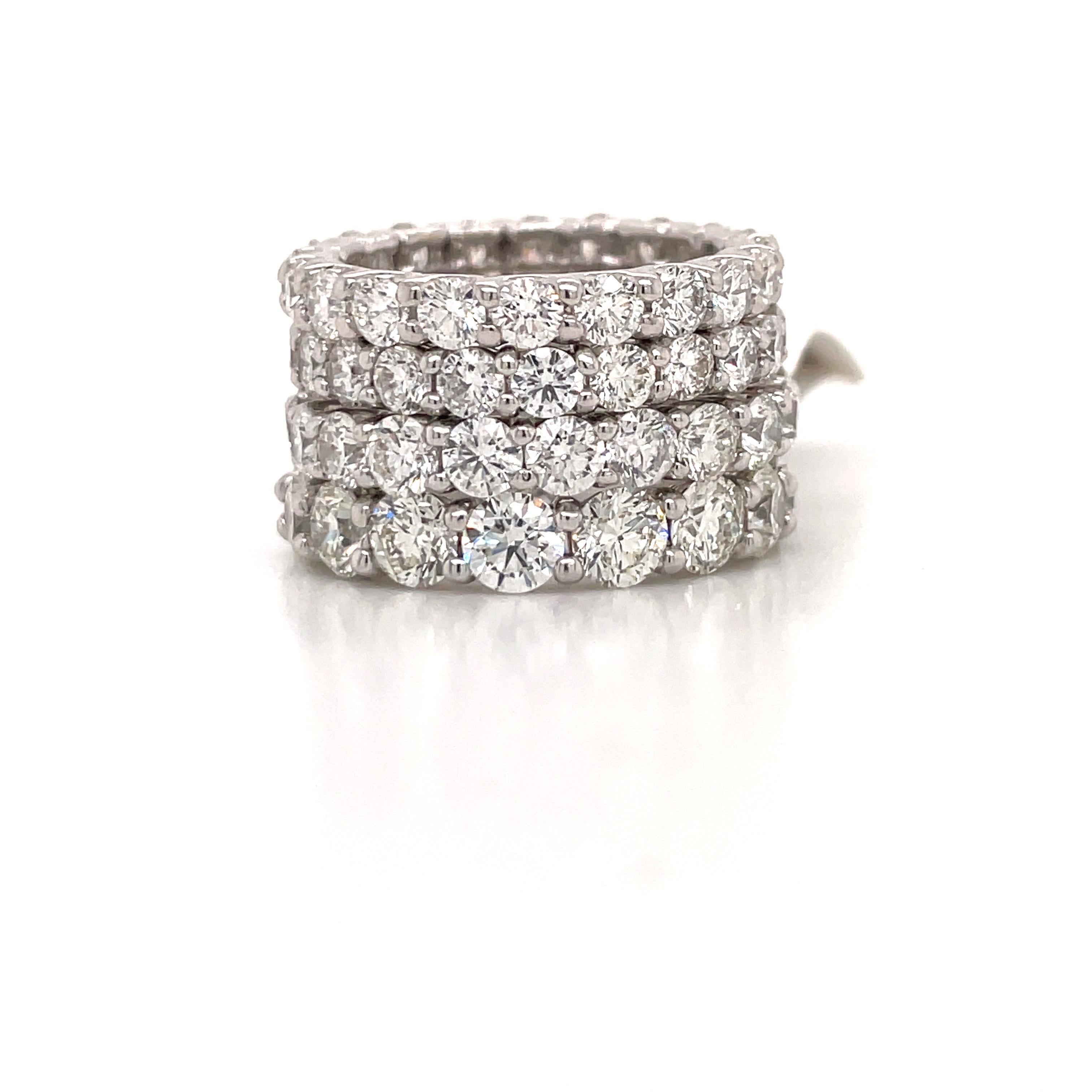 Diamond Wedding Band 4.63 Carat G-H VS2-SI1 Platinum For Sale 4