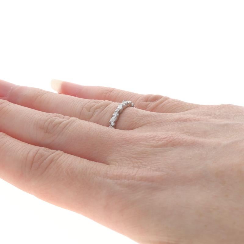 Women's Diamond Wedding Band - 950 Marquise & Round Brilliant .36ctw Ring For Sale