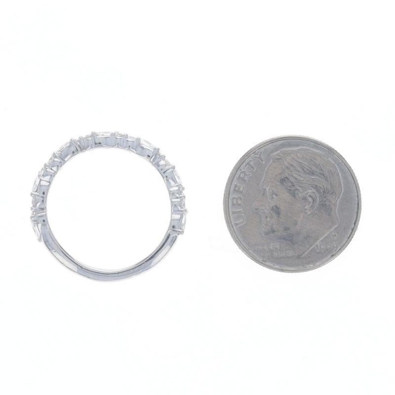Diamond Wedding Band - 950 Marquise & Round Brilliant .36ctw Ring For Sale 1