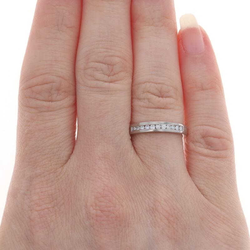 Round Cut Diamond Wedding Band - 950 Round Brilliant .22ctw Channel Set Ring For Sale