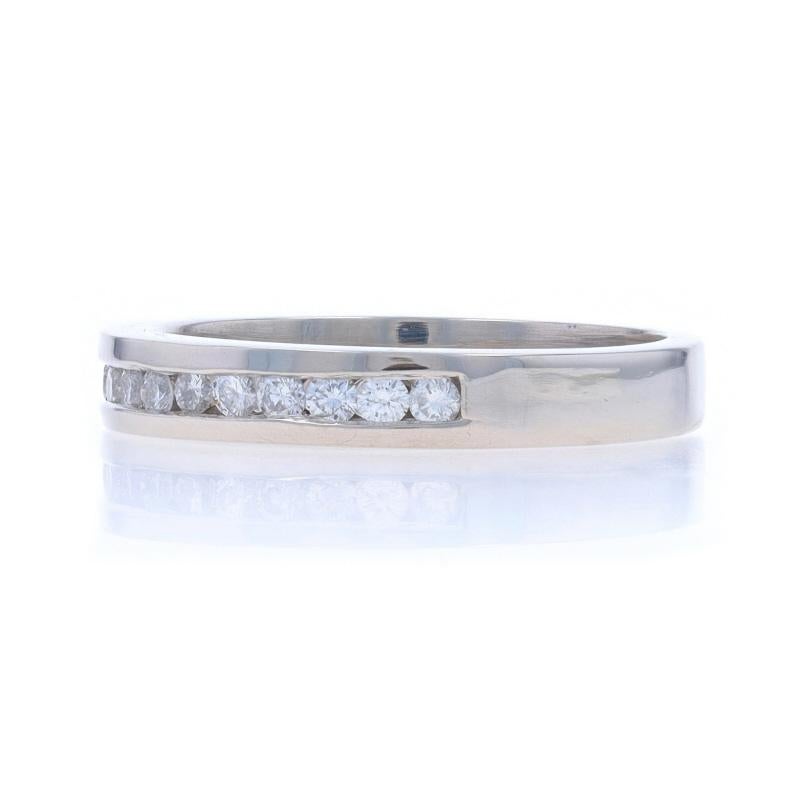 Diamond Wedding Band - 950 Round Brilliant .22ctw Channel Set Ring In Excellent Condition For Sale In Greensboro, NC