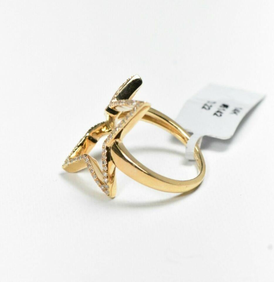 Women's or Men's Diamond Wedding Band Curved 14k Gold Women Band Diamond Ring For Sale