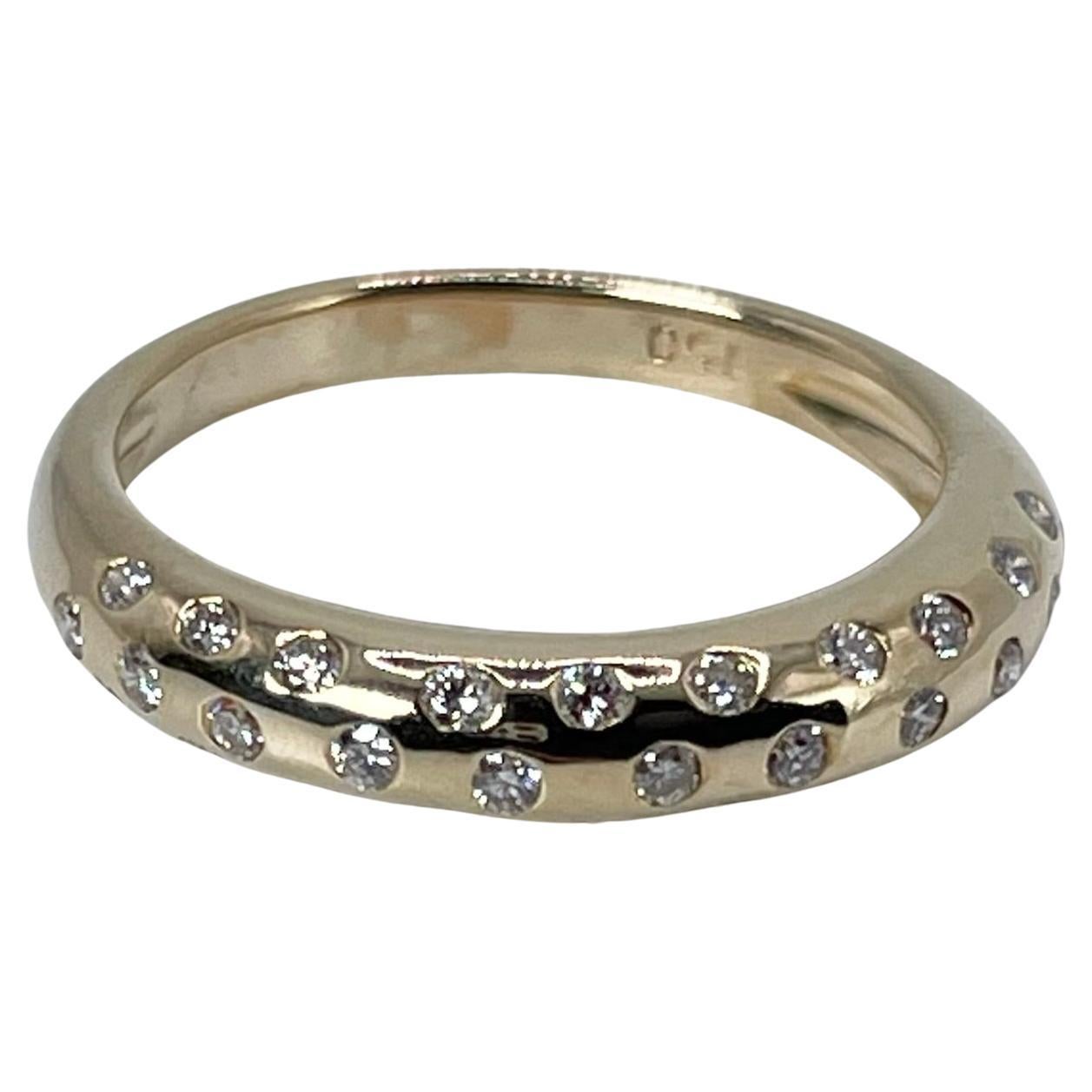 Diamond wedding band Dome marriage ring 18KT 0.36ct diamond ring For Sale