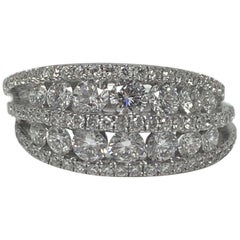 Used Diamond Wedding Band in 18 Karat White Gold