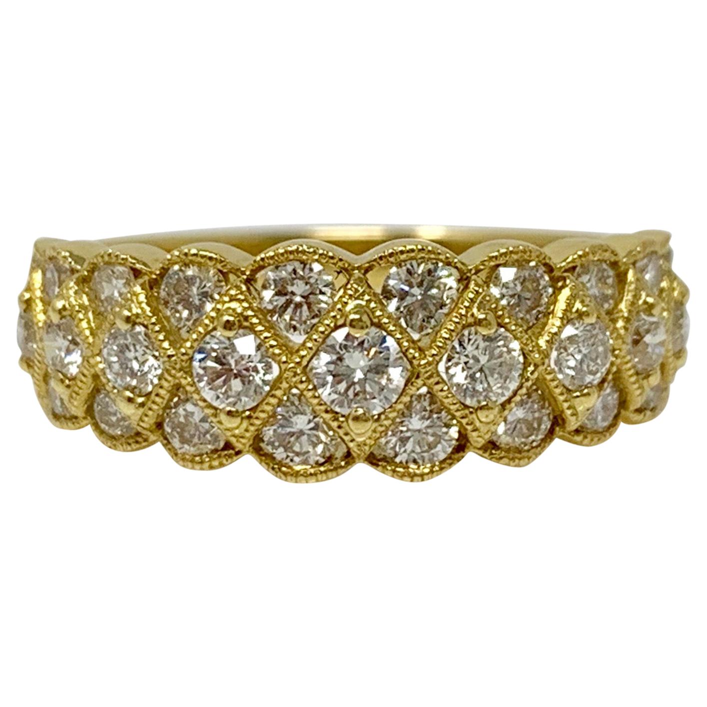 Diamant-Ehering aus 18 Karat Gelbgold
