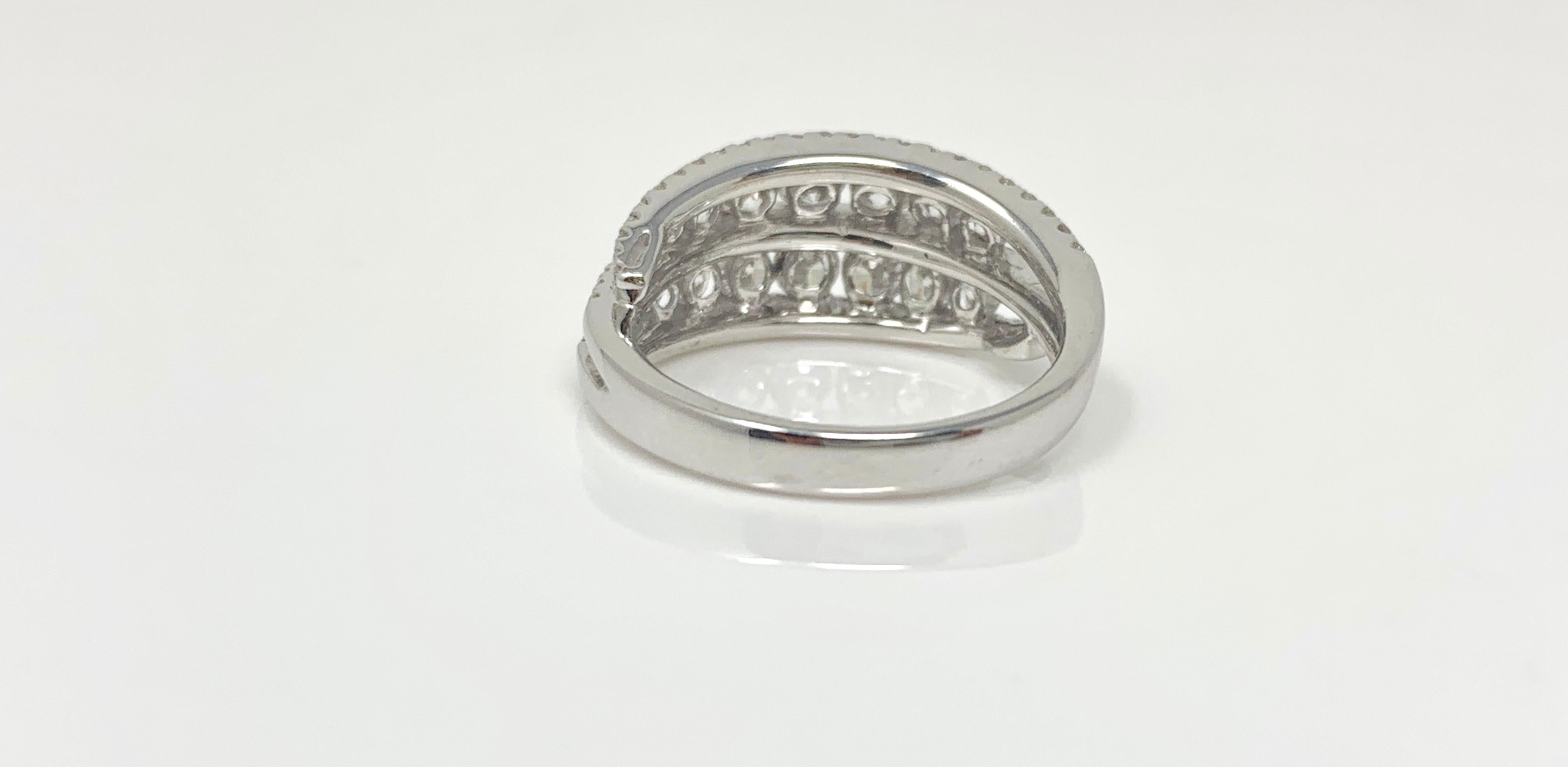 Contemporary Diamond Wedding Band in 18 Karat White Gold For Sale
