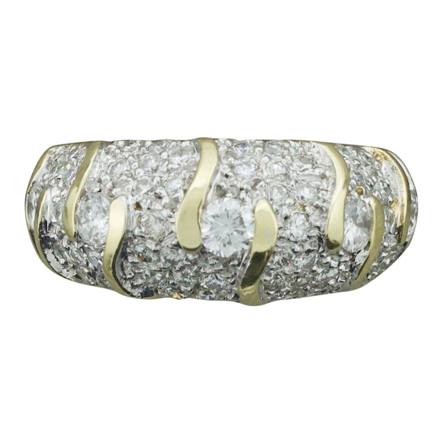 Diamant-Hochzeitsring aus Gelbgold 1,20 Karat