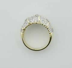 14k Yellow Gold Diamond Wave Statement Band Ring, 1.20 CTW