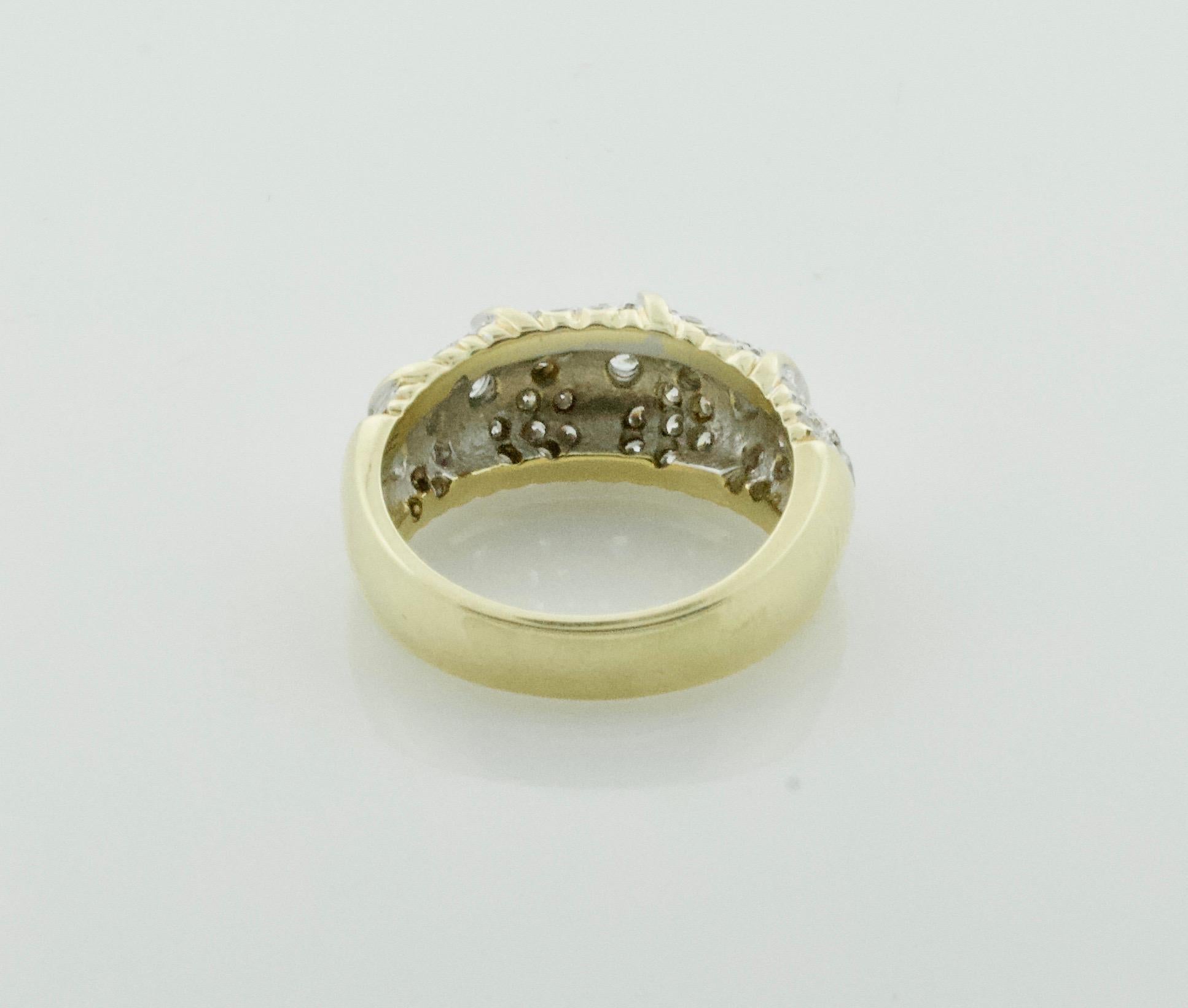 Diamant-Hochzeitsring aus Gelbgold 1,20 Karat im Zustand „Hervorragend“ im Angebot in Wailea, HI