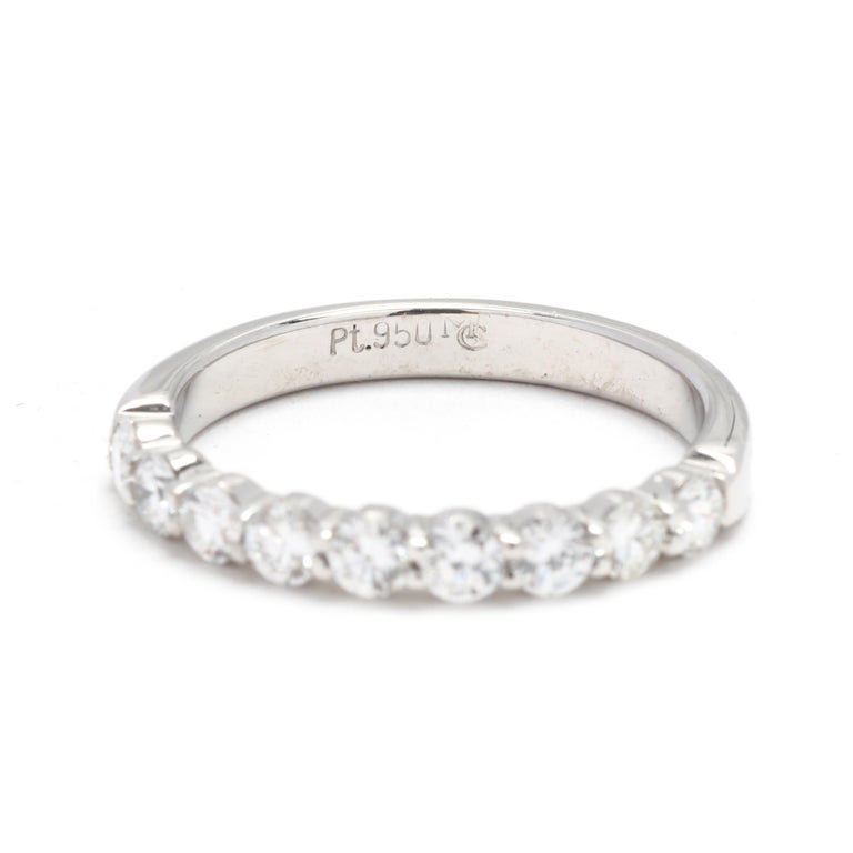 Diamond Wedding Band, Platinum, Stackable Diamond Band For Sale at 1stDibs