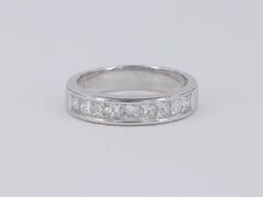 Diamond Wedding Band Princess Cut Channel Set in White Gold
