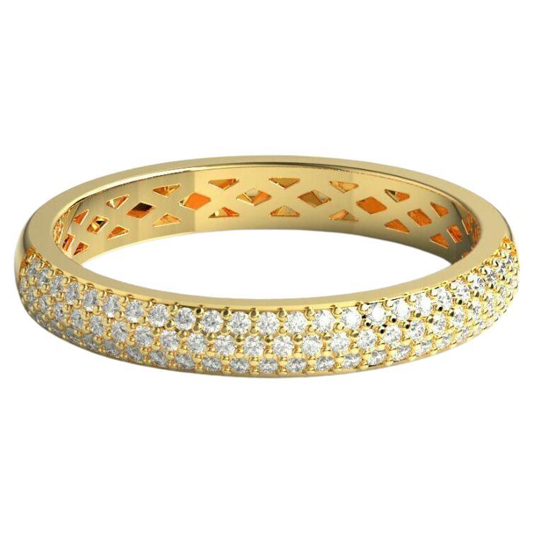 Bague d'alliance en or massif 14 carats et diamants pour cadeau de Valentin en vente