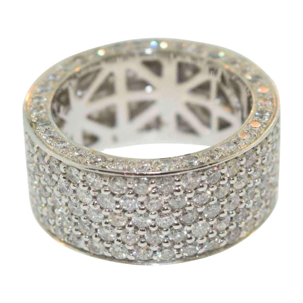 Diamond Wedding Band / Ring White Gold, 6.68 Carat