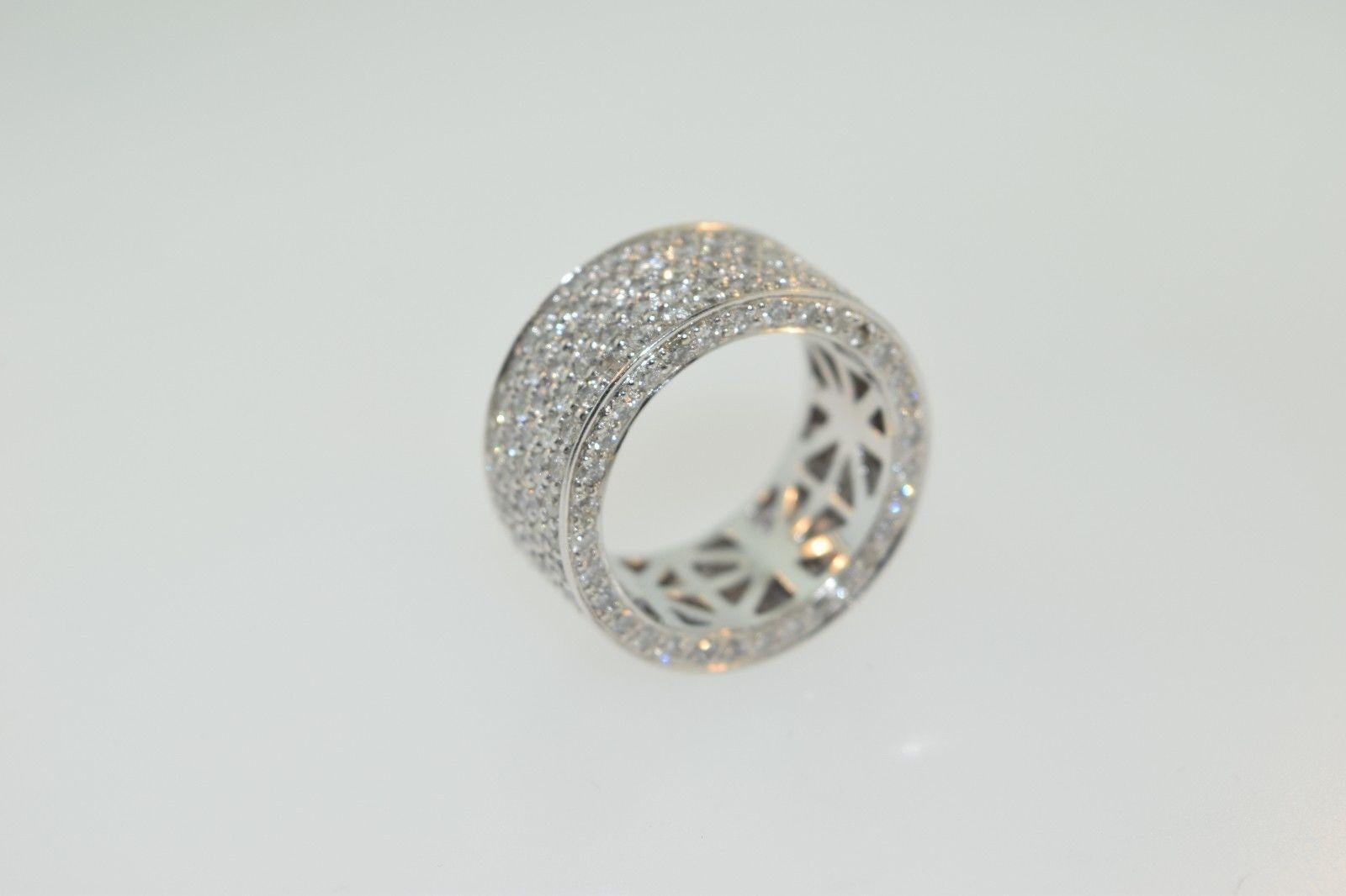 Diamond Wedding Band / Ring White Gold, 6.68 Carat 3
