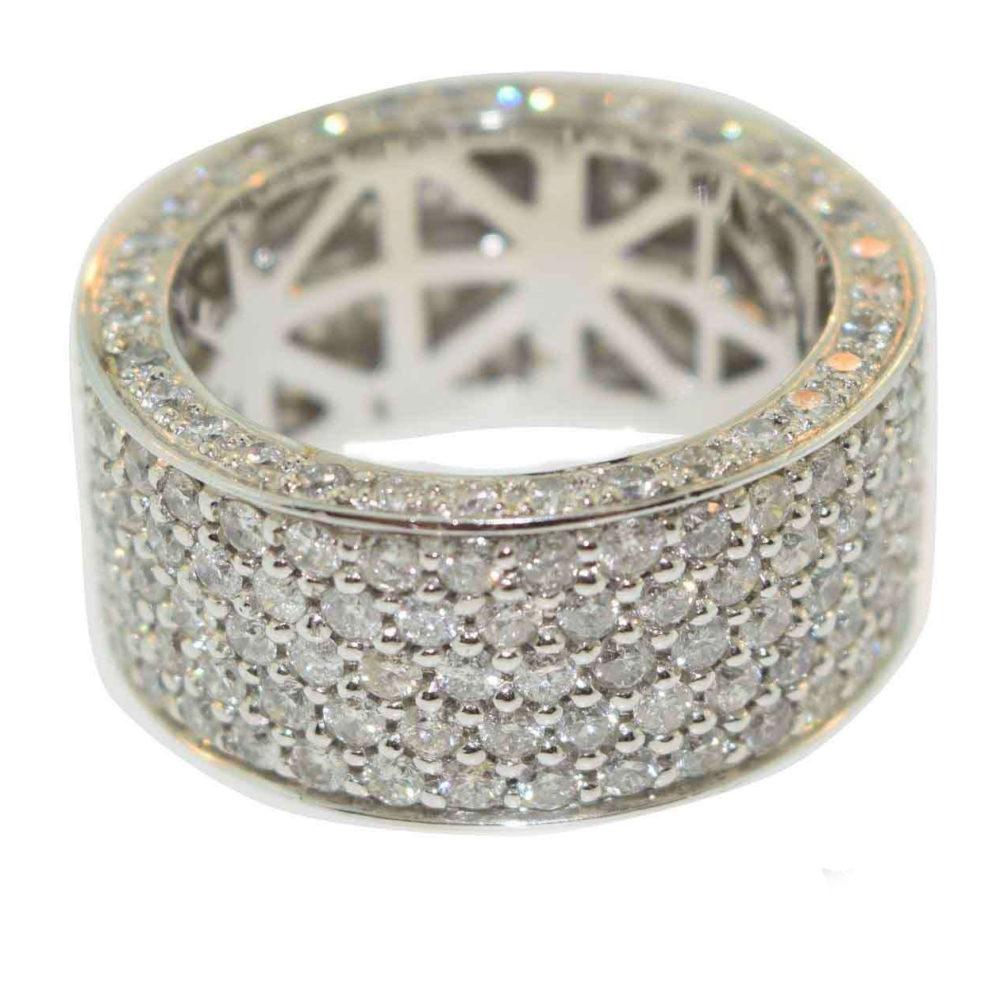 Diamond Wedding Band / Ring White Gold, 6.68 Carat 4