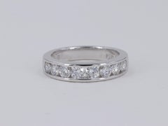 Diamond Wedding Band Round Brilliant Cut Channel Set in Platinum