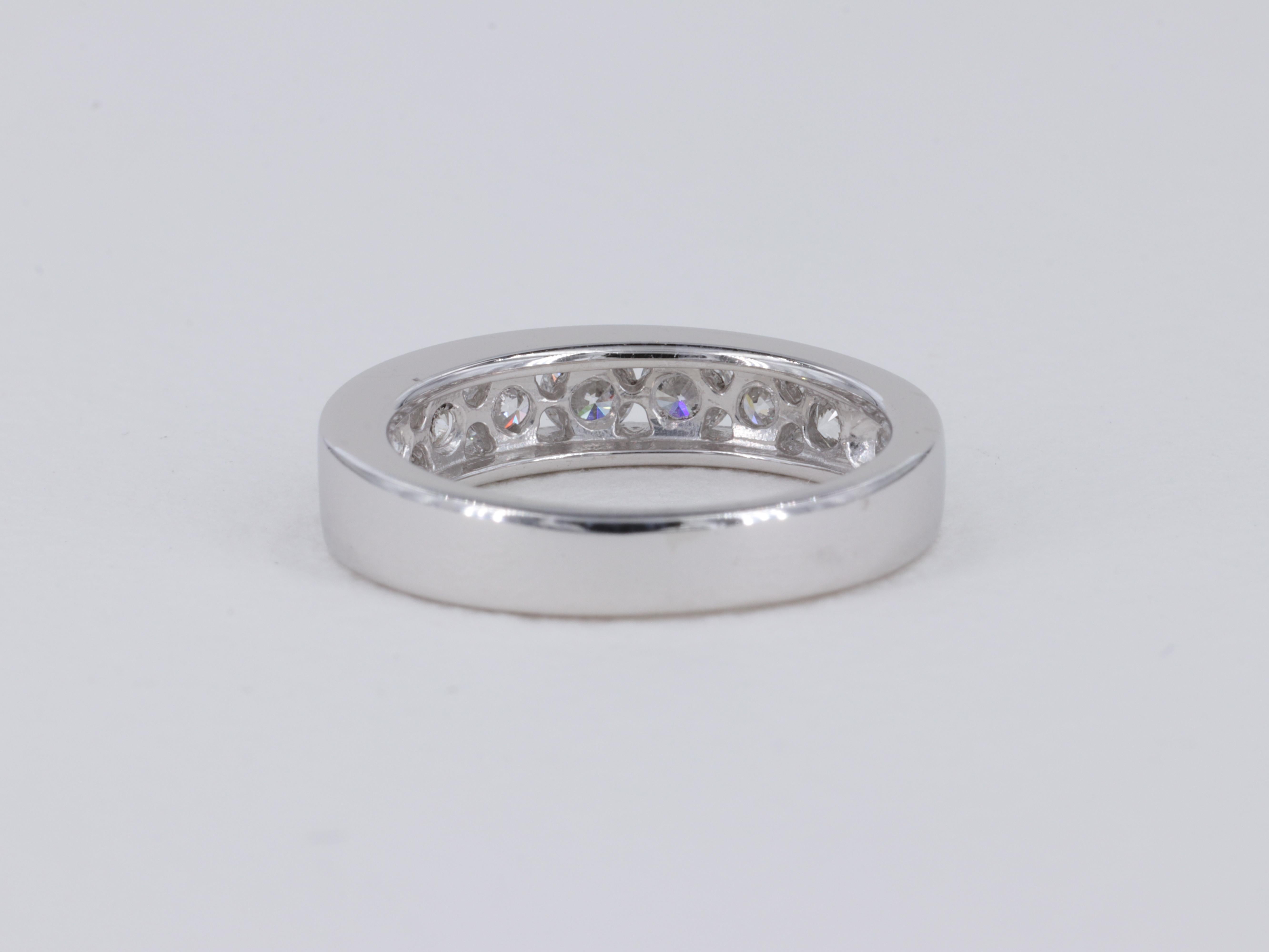 Diamond Wedding Band Round Brilliant Cut Channel Set in Platinum In Excellent Condition For Sale In Tampa, FL