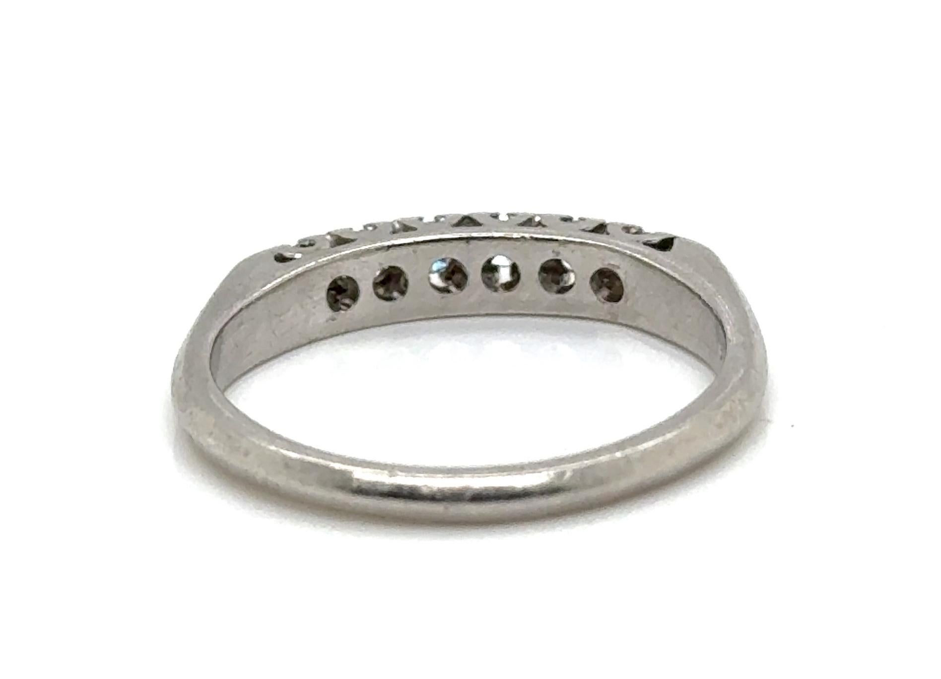 Alliance diamant simple taille Art Deco Antique 1930s Platinum Ring Excellent état - En vente à Dearborn, MI