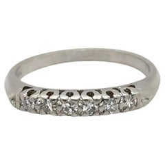 Diamond Wedding Band Single Cut Art Deco Vintage 1930s Platinum Ring