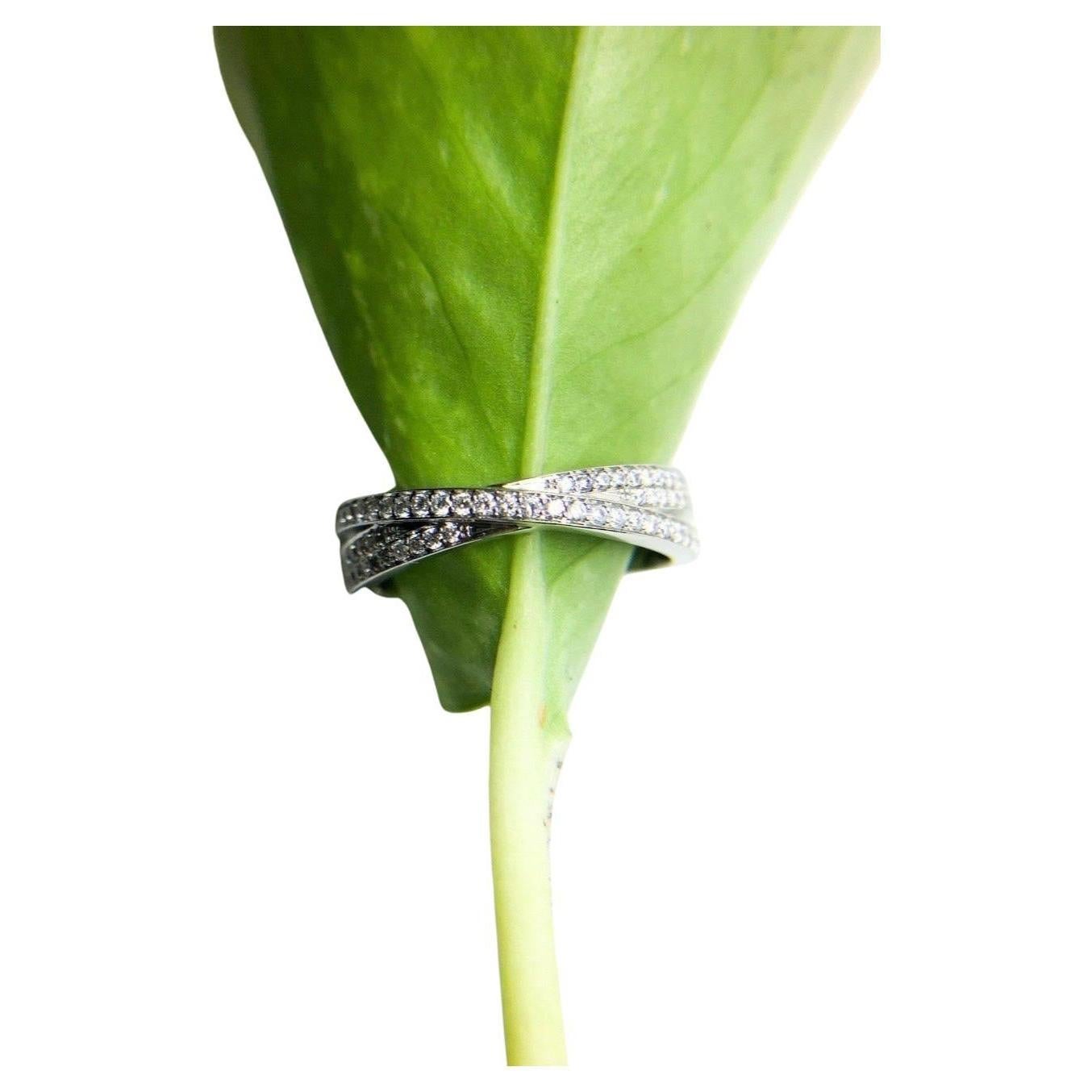 Diamond Wedding Band Twist 18KT white gold Fine Diamonds VS 0.55ct