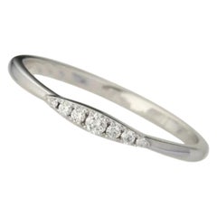 Alliance minimaliste en or blanc 14 carats avec diamants