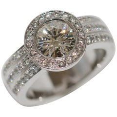 Bague de mariage et de fiançailles avec diamant solitaire de 2,1 carats, IF, or 18 carats