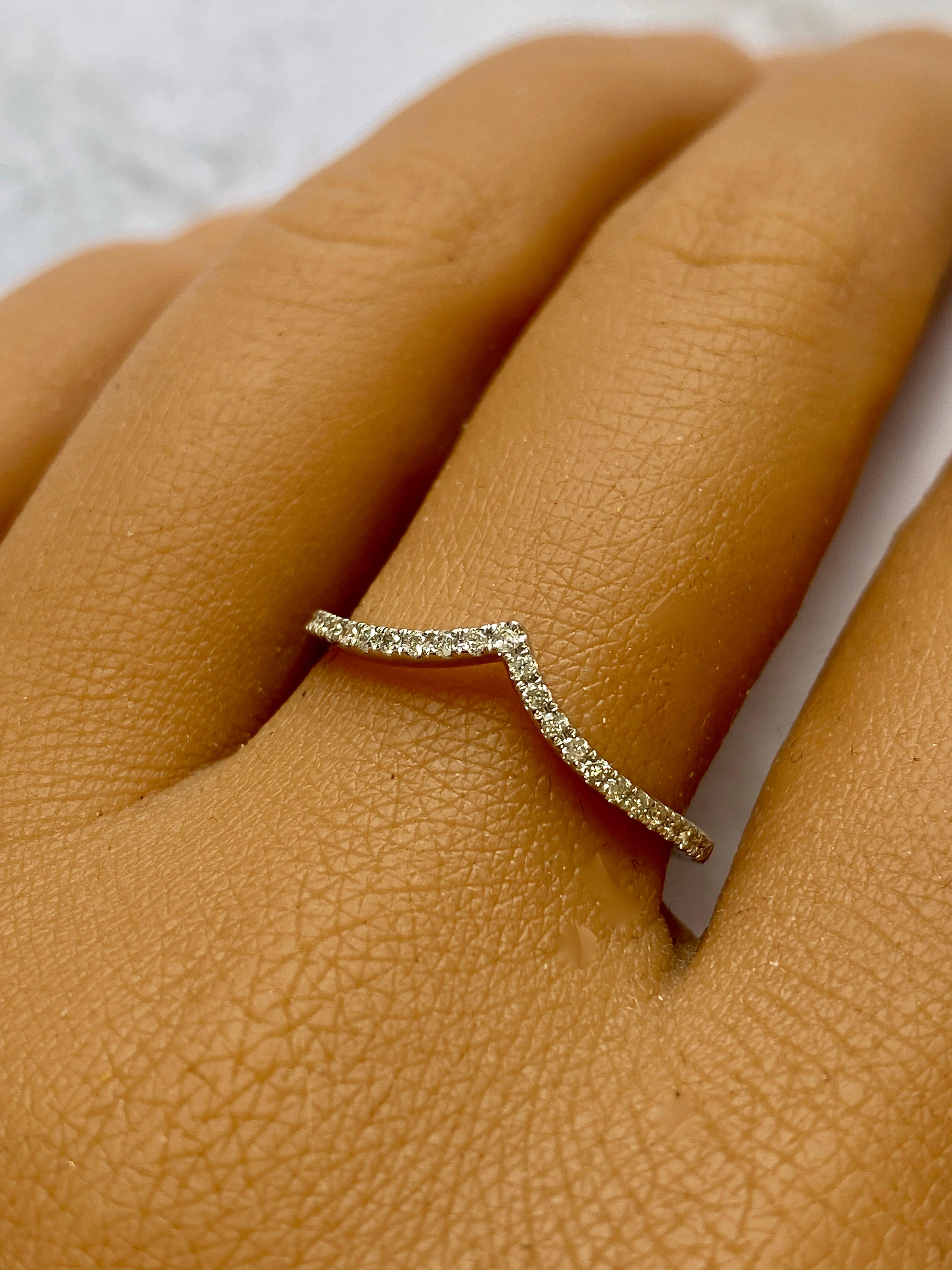 Diamond Stacking Band! You can wear this band with another diamond ring or a diamond engagement band or even by itself! Made in 14k white gold and set with natural white diamonds, this ring is waiting for you! Pair it up with a gemstone ring, or