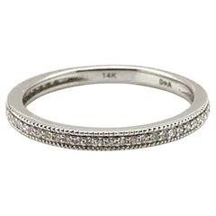 Bague d'anniversaire de mariage en diamant extrait F-G VS 14 carats MIlgrain, état neuf
