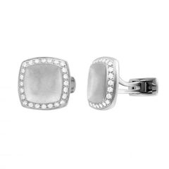 Diamant  Boutons de manchette en or blanc 14K pour lui