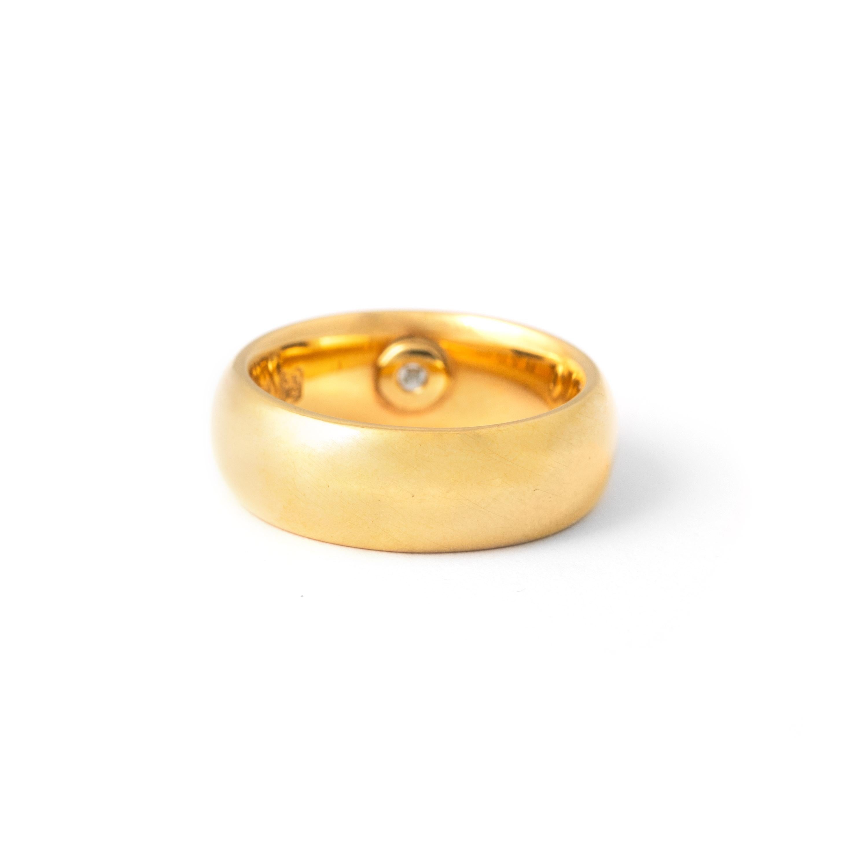 Diamond White and Yellow Gold 18K Ring For Sale 1