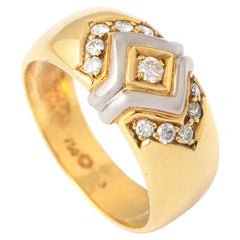 Diamond White and Yellow Gold 18K Ring