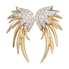 Diamond White and Yellow Gold Earrings