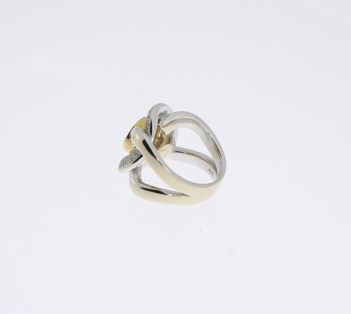 Women's Diamond White and Yellow Gold Ring For Sale