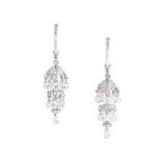 Diamond White Gold 18K Chandelier Earrings