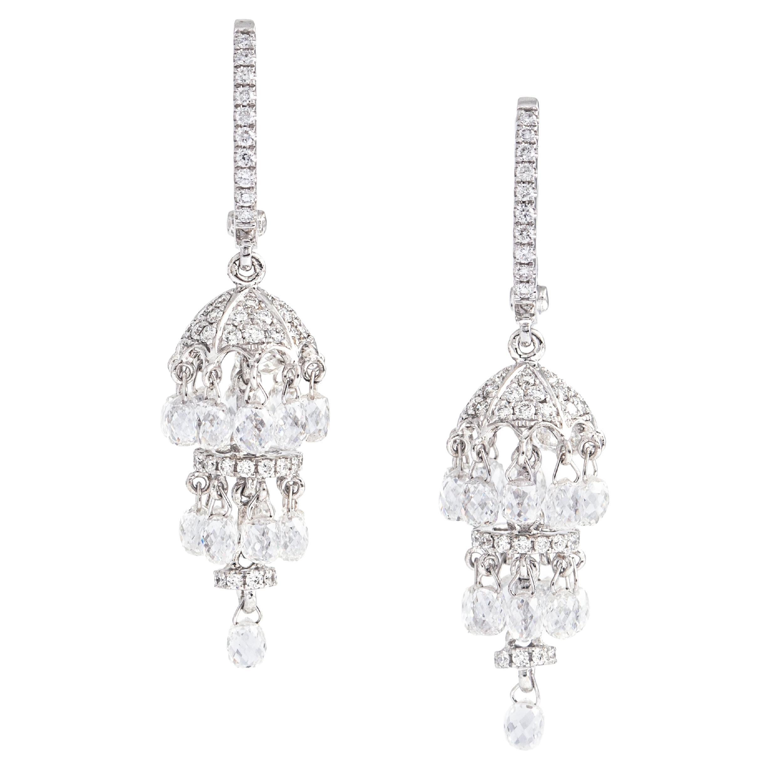 Diamond White Gold 18K Chandelier Earrings