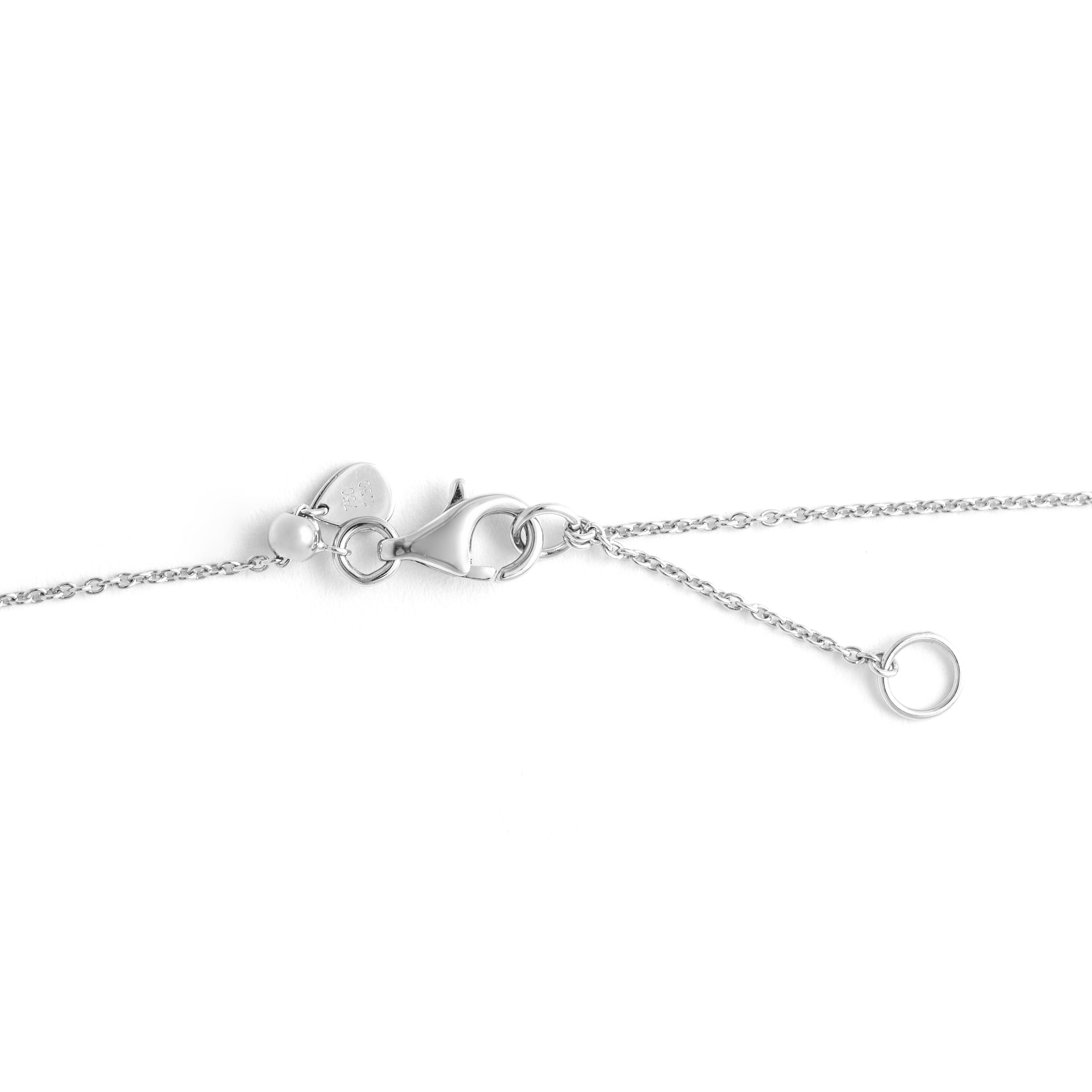 Diamond White Gold 18K Necklace In New Condition For Sale In Geneva, CH