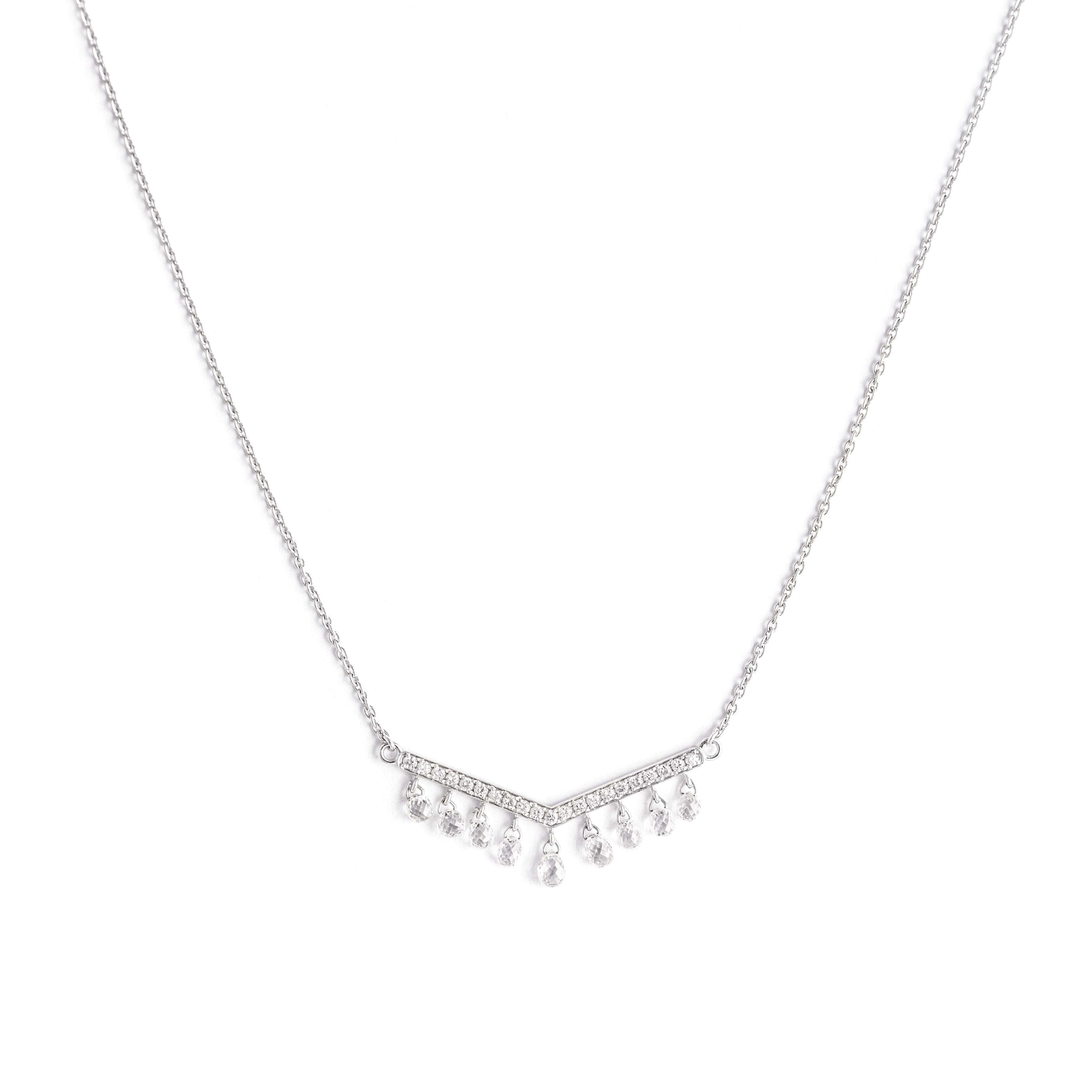 Women's or Men's Diamond White Gold 18K Necklace For Sale