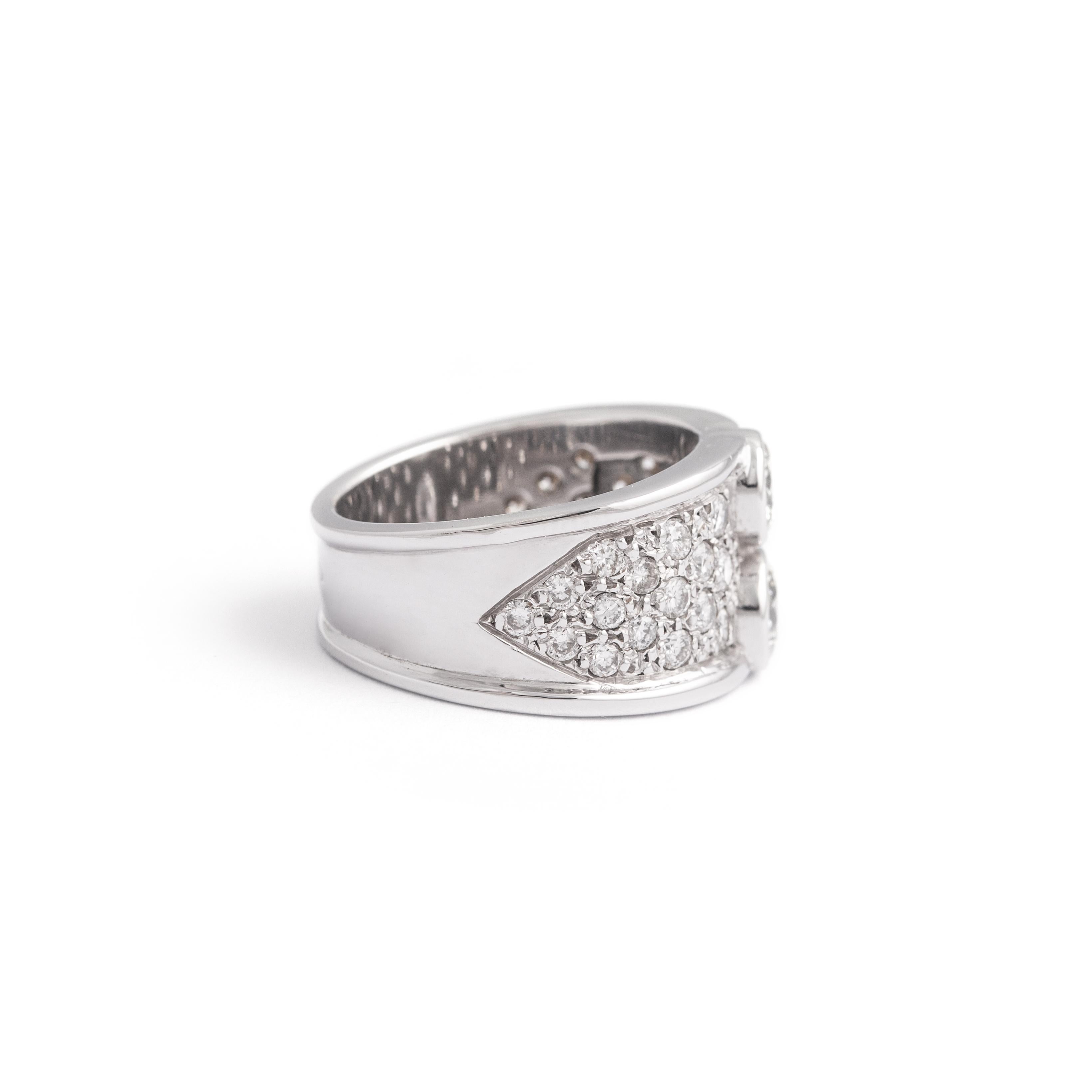 Diamond White Gold 18K Ring  In Good Condition For Sale In Geneva, CH