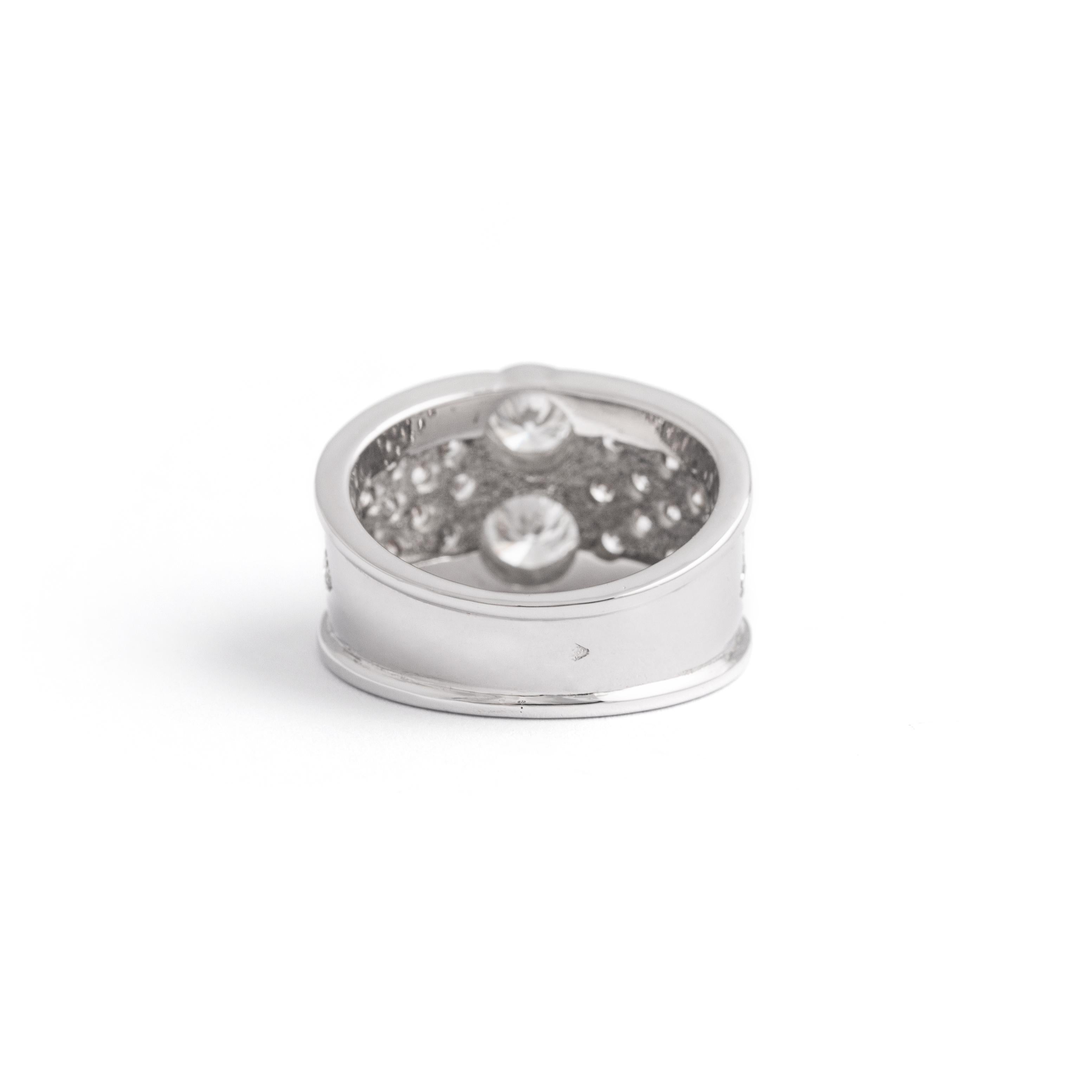 Women's or Men's Diamond White Gold 18K Ring  For Sale