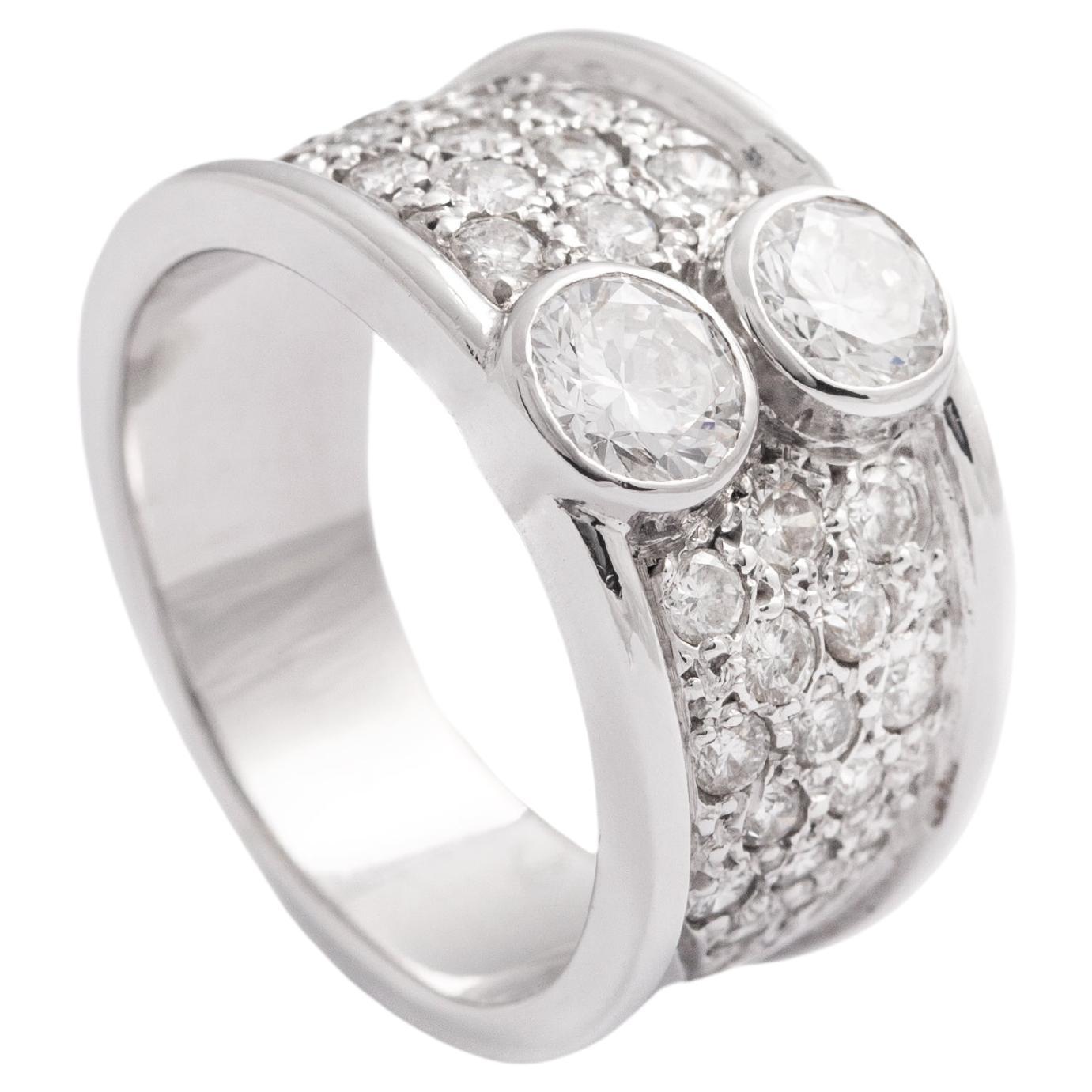 Diamond White Gold 18K Ring  For Sale