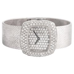 Diamond White Gold 18K Vintage Wristwatch 