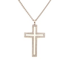 Diamond White Gold 750 Cross Pendant