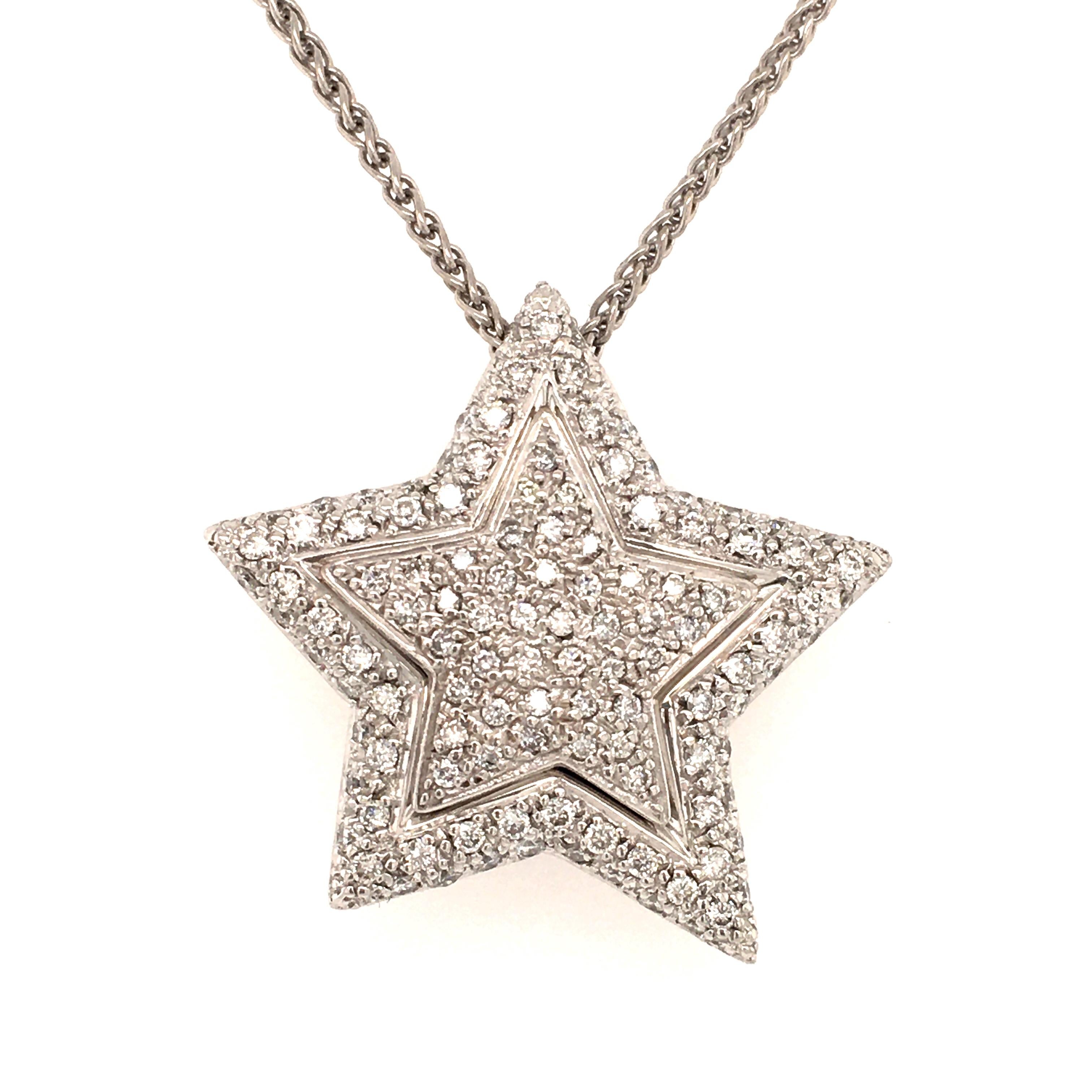 white gold diamond star necklace